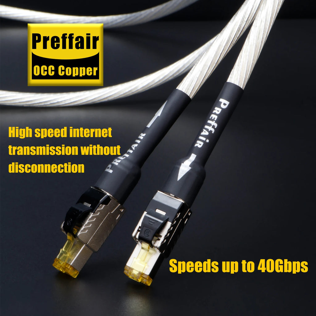 Ethernet Cable CAT8 40Gbps 2000MHz OCC Copper Network Cable Gold Plated Rj45 Lan Cord Patch Wire for Game Laptops PS 5/4 Router