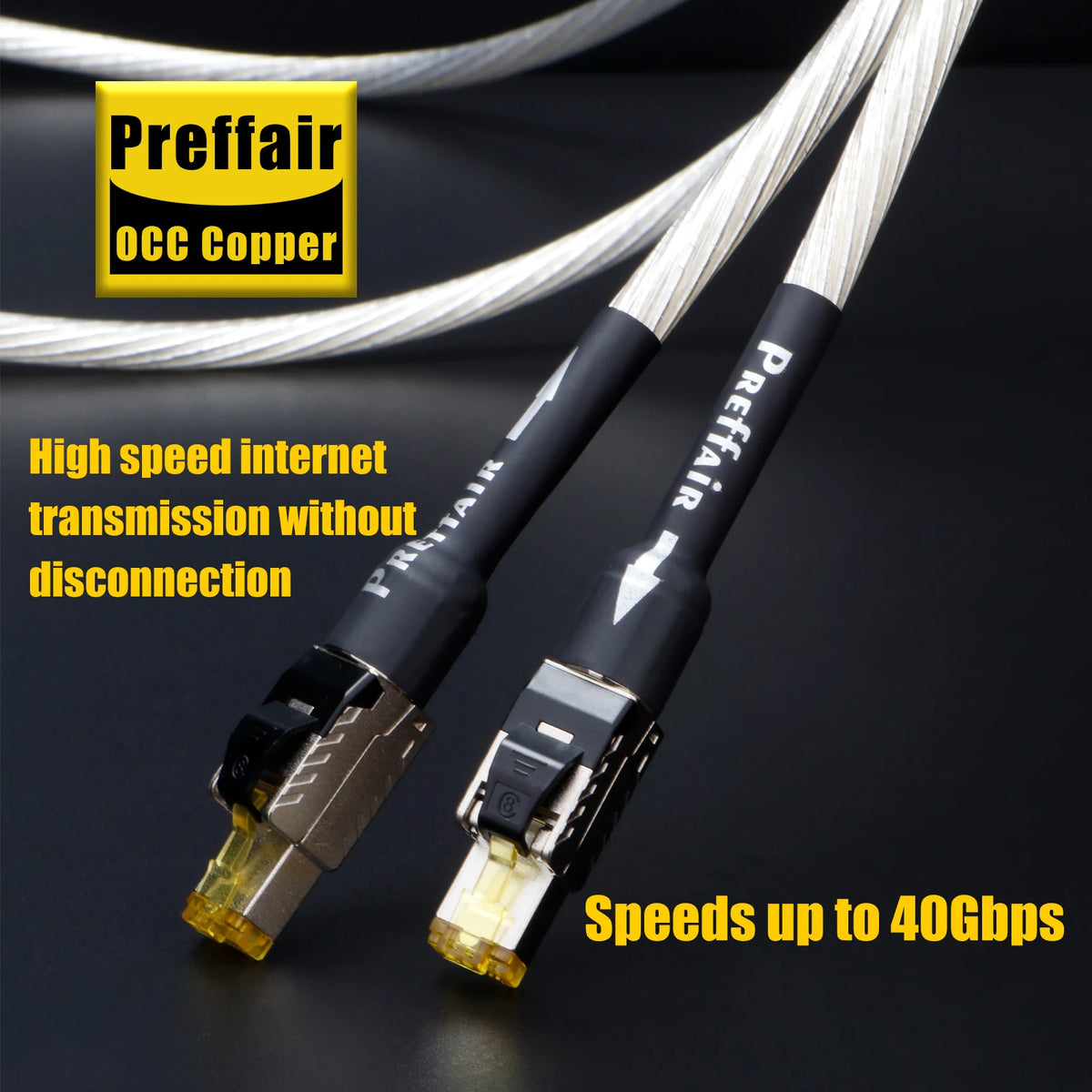 Ethernet Cable CAT8 40Gbps 2000MHz OCC Copper Network Cable Gold Plated Rj45 Lan Cord Patch Wire for Game Laptops PS 5/4 Router
