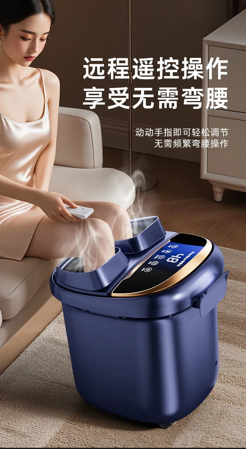 Heated foot bath tub with constant temperature, household electric massage foot bath basin, tall and deep.