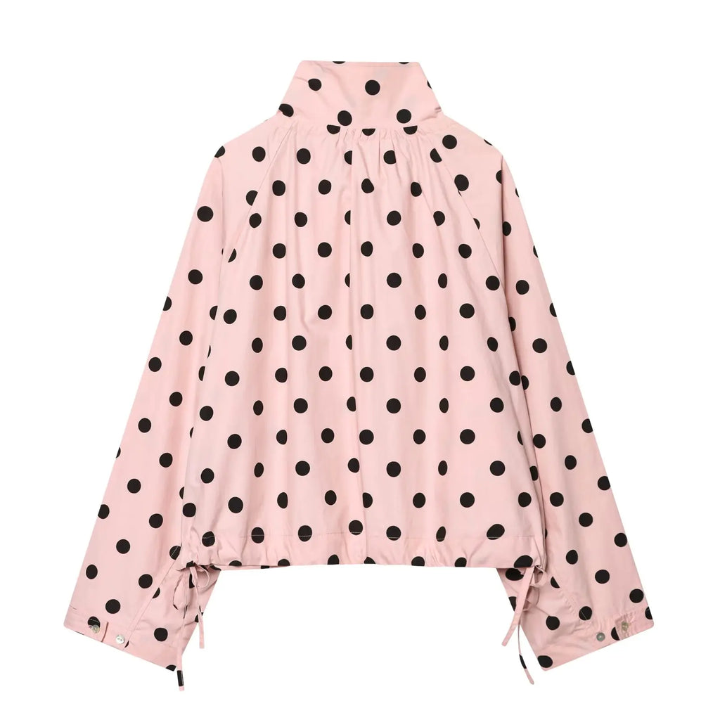KONDALA Vintage Pink Polka Dot Pink Women Elegant Shirt Fashion 2026 Single Breasted Shirt Chic Night Party Fall Female Blouse