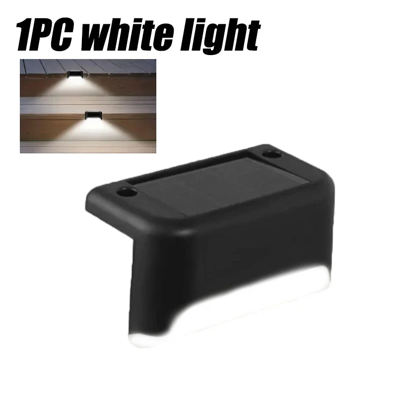 1/4PCS Solar LED Deck Lights Waterproof Outdoor Step Fence Lighting for Patio Yard Stairs Automatic Dusk-to-Dawn L-Shaped Design
