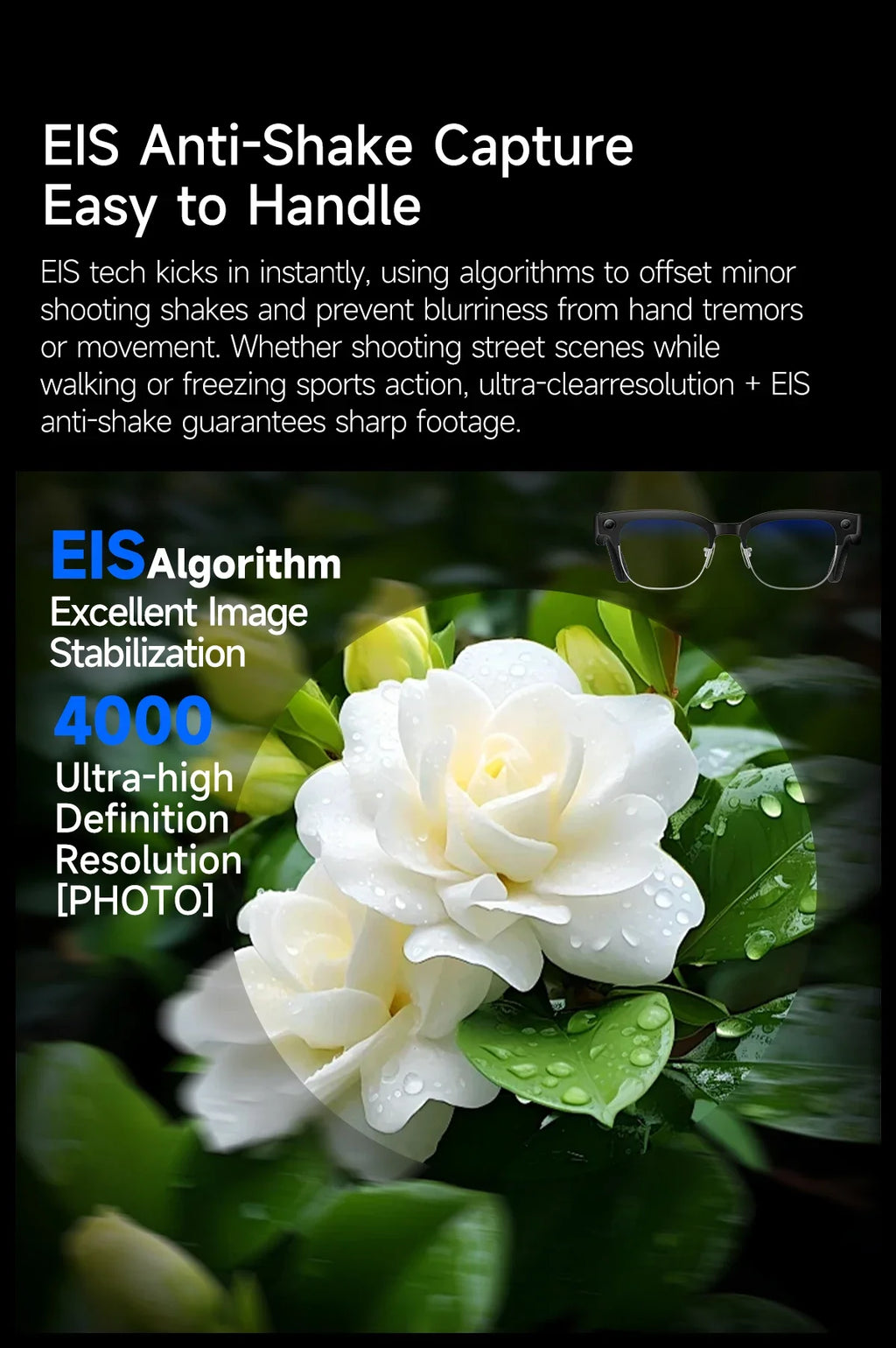 2026 New 4K HD 800W Pixel Dual-Camera Smart Glasses Men 1200P Video Recording AI Chat WIFI Transmission Translation Call Glasses
