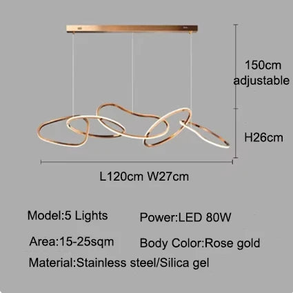 Light luxury LED lustre pendant lights hanging lamps black gold rose gold light for indoor bedroom dining table light fixture