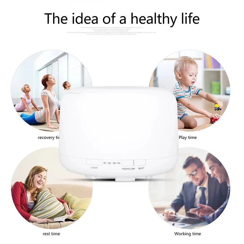 Aroma Diffuser Air Humidifier, Quiet 5-in-1 Premium Humidifier, Home Fragrance Aroma Diffuser with 7 LED Color Changing Light