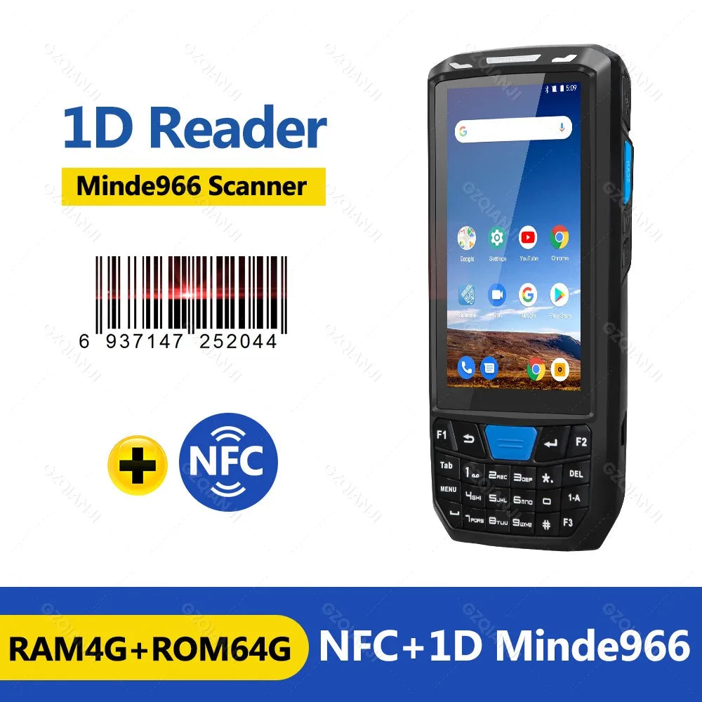 4G 64G Android 13 Terminal Handheld Mobile Rugged PDA with Bluetooth Wifi 1D 2D Barcode Scanner Reader GPS Warehouse Code Read