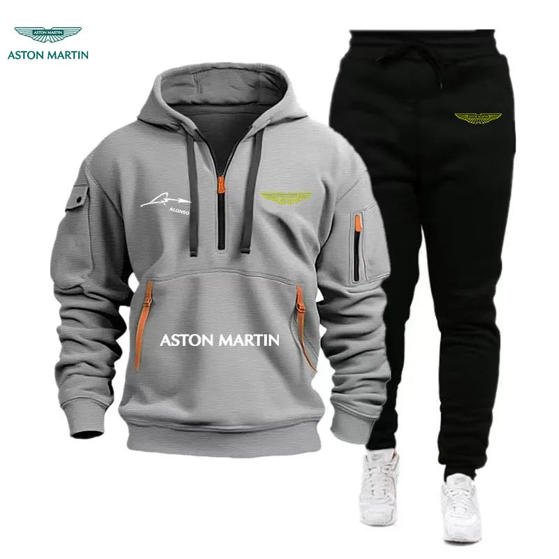 Aston Martin 2026 Hoodie And Pants Set Warm Casual Stylish Two-Piece Outdoor Autumn Winter Cold-Resistant