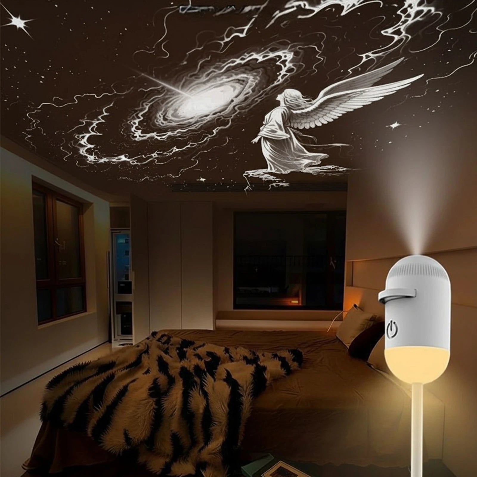 2-in-1 Galaxy Projector Light Mini USB Car Interior Ambient Lamp Galaxy LED Starry Sky for Party Home Bedroom Sleep Decoration