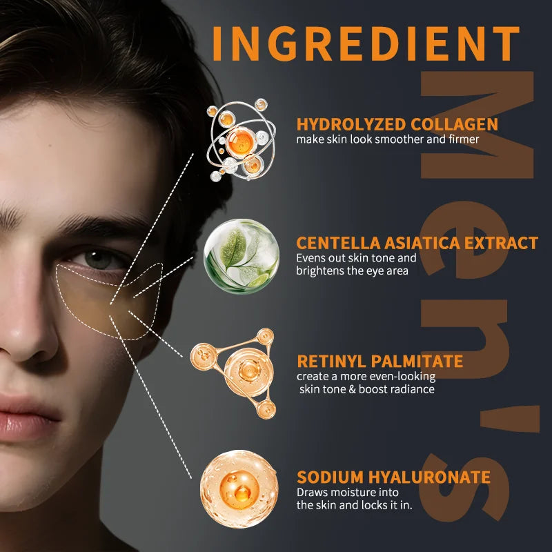Men's Retinol & Collagen Under-Eye Mask – Anti-Aging, Reduce Dark Circles, Puffiness & Fine Lines, Men Firms Eye Patches