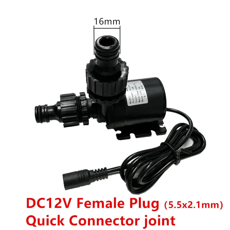 12v High Voltage Super Quiet Solar DC 24V Lift 5M 800L/H Brushless Motor Submersible Booster Pump Quick Joint