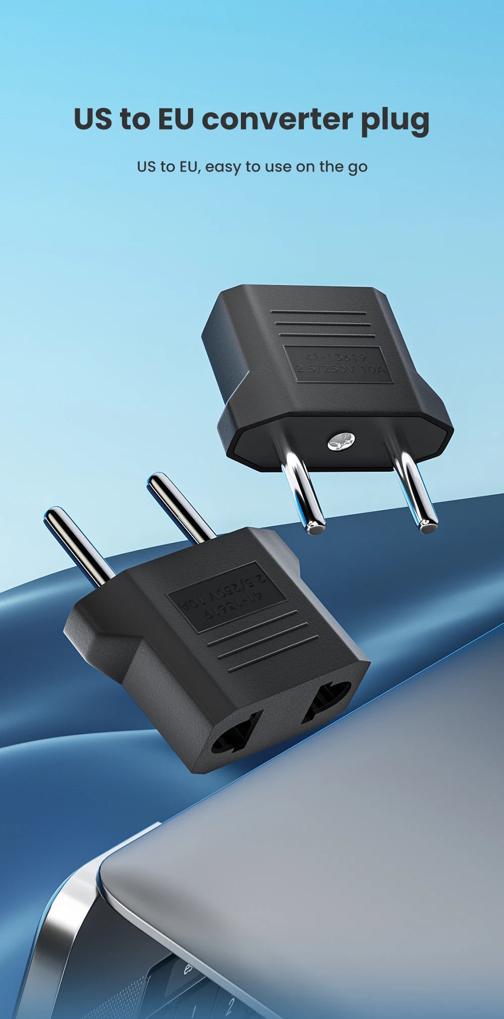 Electrical Socket Plug Adapter US to EU Converter Plug Power Travel Adapter American China KR To Europe Plug Adapter 4.8mm/4.0mm