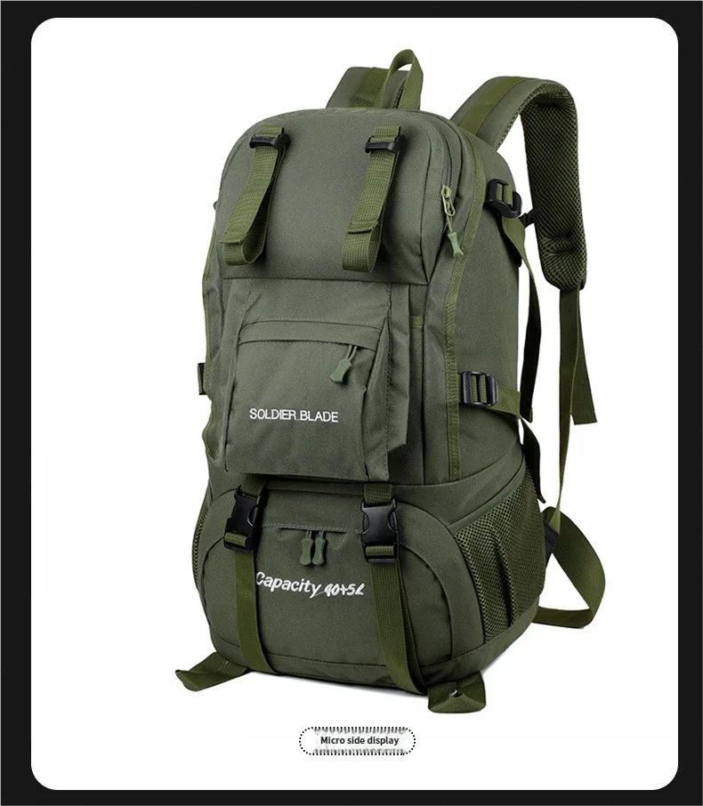 40L Travel Tactical Backpack Men Women Outdoor Travel Cycling Large Capacity Waterproof Lightweight Weight-Lifting Hiking Bag