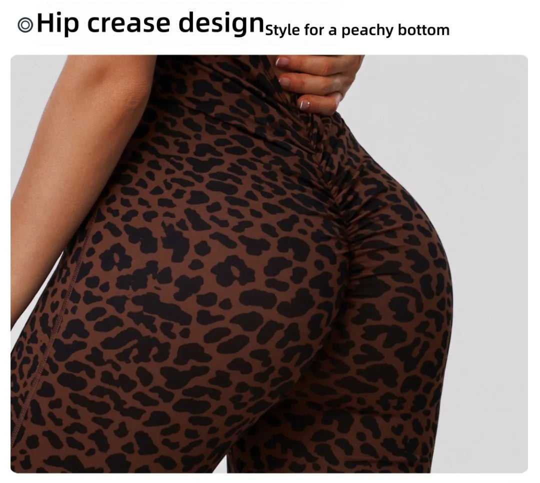 Women's Leopard Print One-Piece Yoga Jumpsuit Hip Lift Backless Sexy Fashion Sports Running casual Workout Gym Fitness Jumpsuit