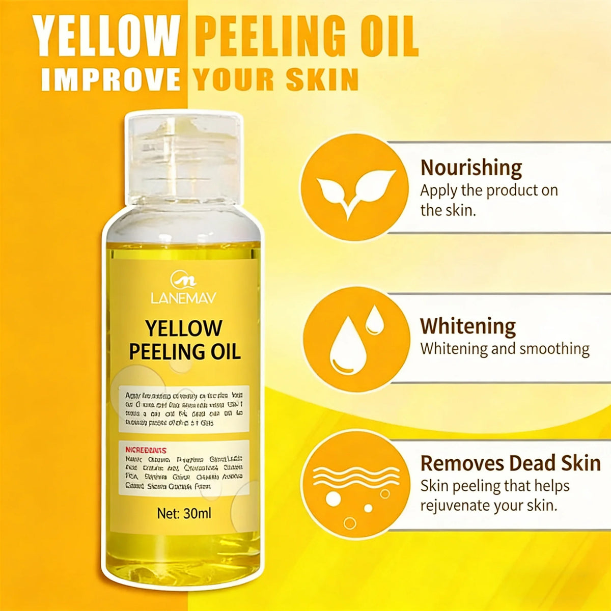 Yellow Peeling Oil Body Cleansing Exfoliation For Tender Glowing Skin Finger Joint Whitening Moisturizing Care Beauty Products