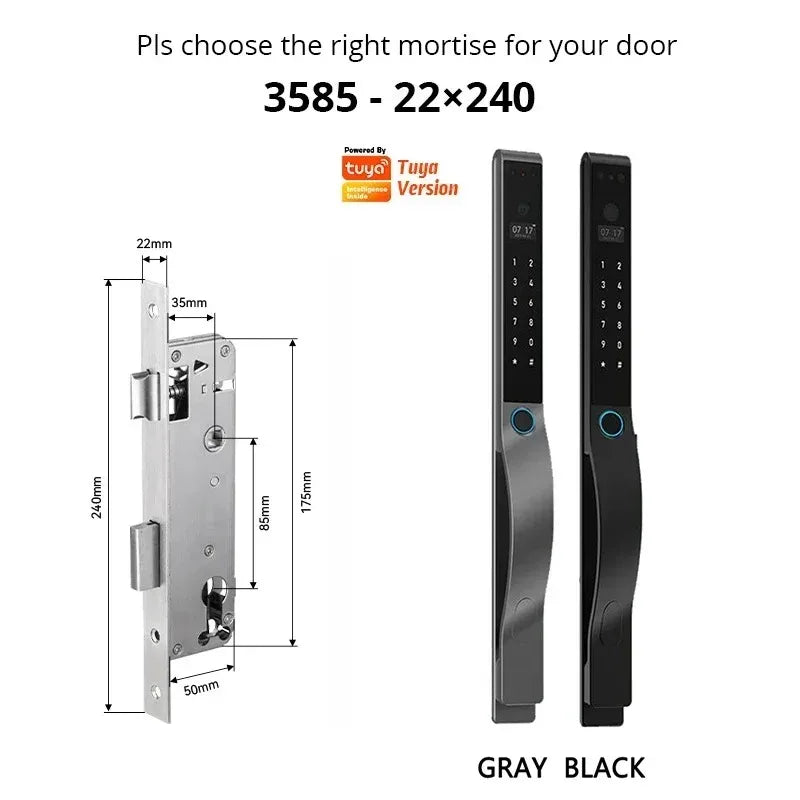 SZJN 3D Face Recognition Tuya Wifi Digital Electronic Broken Bridge Aluminum Lock Waterpoof Fingerprint Password Card Key Unlock