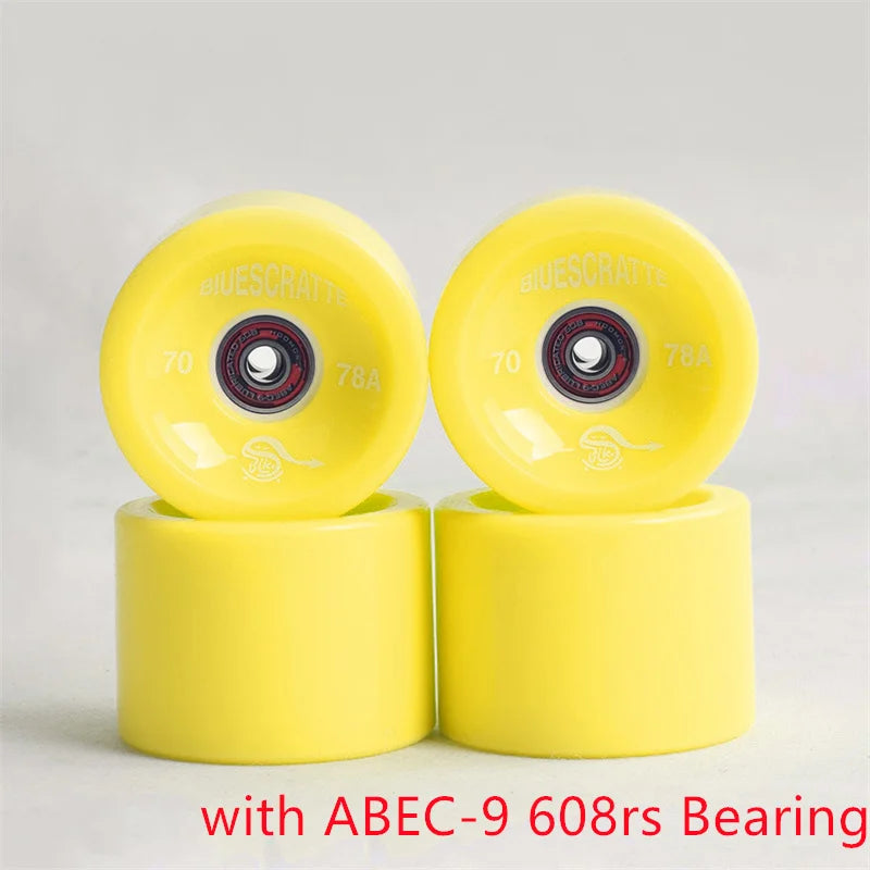 4pcs 70mm 51mm 80 duro Longboard Wheel for 70mm Skateboard Tire 80A Durable Elastic PU Ruedas for Road Street Skate Board Rodas