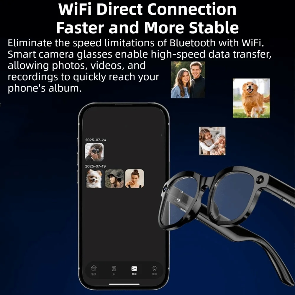 Real-time Translation AI Smart Glasses Wearable Tech 1080P Video Recording Smart AI Glasses AI Voice Waterproof