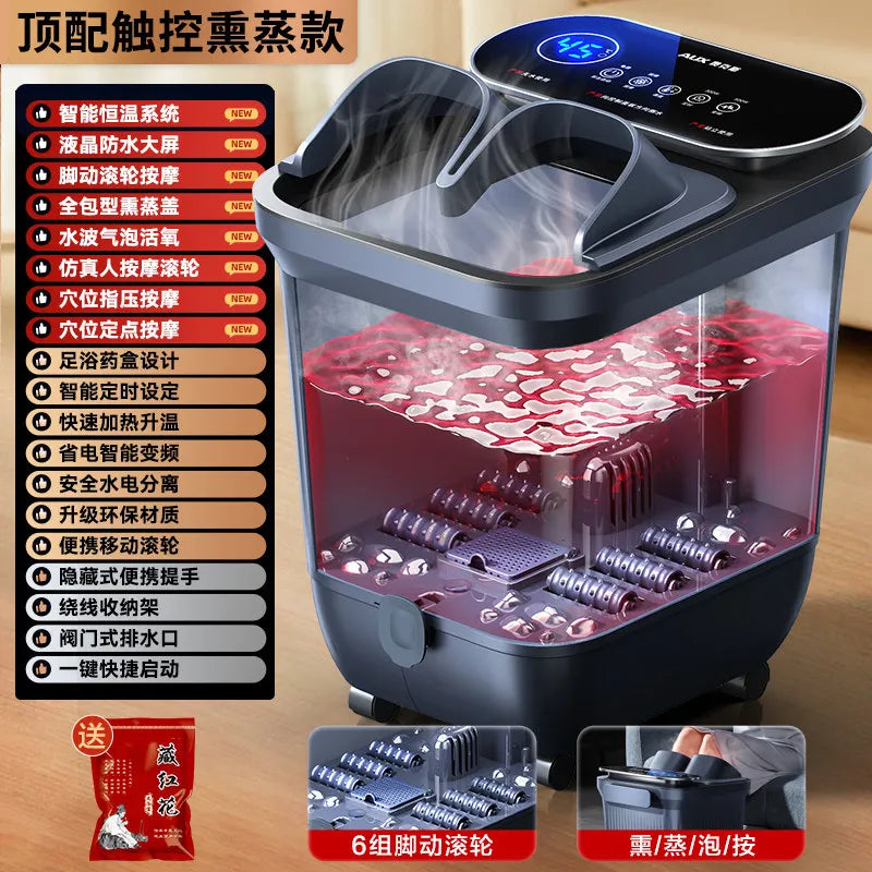 220V AUX Electric Foot Spa Bath Massager with Heating and Constant Temperature Automatic Home Use Deep Bucket WDC