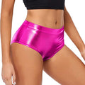 Women's Shiny Booty Shorts Faux Leather Hot Pants Rave Dance Festival Bottoms Pole Dancing Performance Shorts Party Clubwear