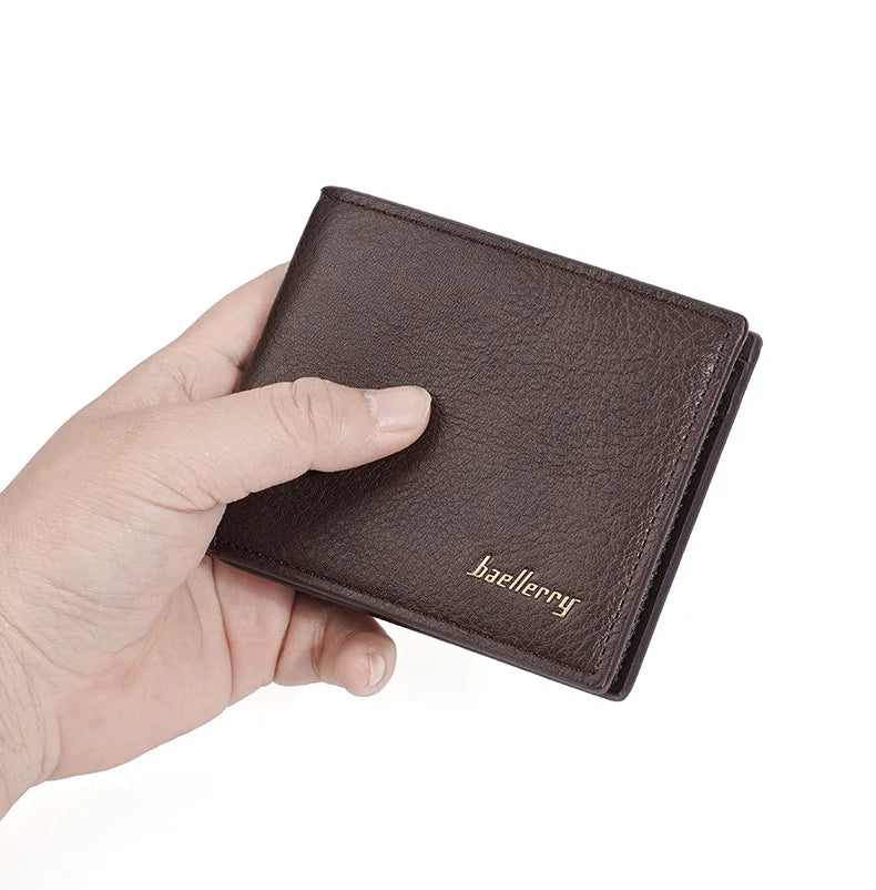 Baellerry Men RFID Wallets New Short Card Holder Simple Male Purses Photo Holder Small Coin Bag Zipper Wallet For Men