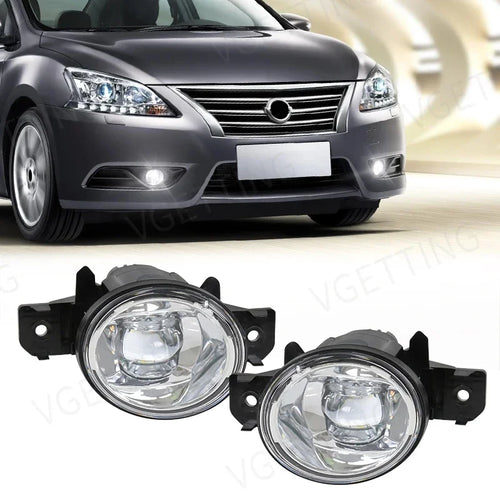 1 Pair LED Fog Lamps For Nissan Altima QASHQAI X-Trail Sylphy Almera March Pathfinder Super Bright Foglights DRL Car Accessories