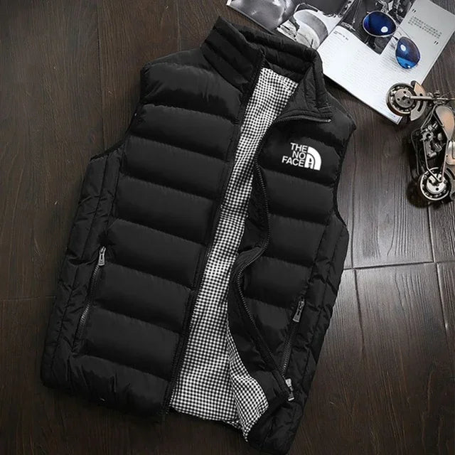Autumn and winter zippered sleeveless jacket, warm vest coat, fashionable and versatile men's golf clothing