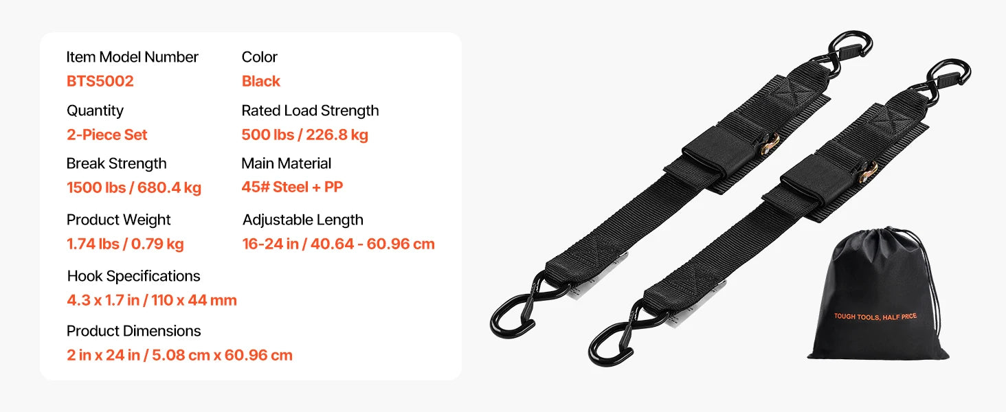 SucceBuy 2pcs 2/4ft Retractable Ratchet Straps with S Hooks 2in Cargo Ratchet Tie Down Luggage Belt Strap for Trailers Vehicles