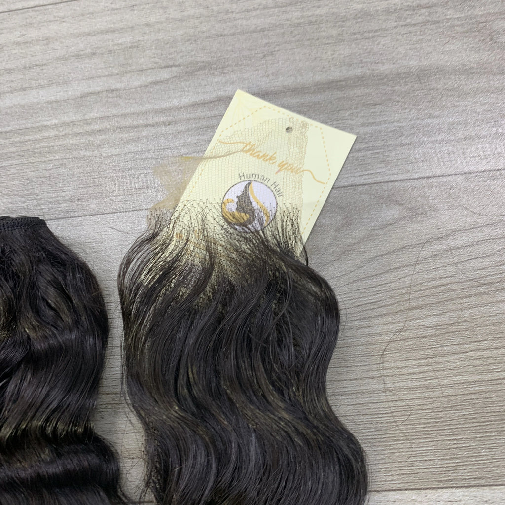 Wholesale Deep Wave Double Drawn Machine Weft Natural Black Raw Vietnamese Human Hair Bundles Soft Curl Weft Extensions