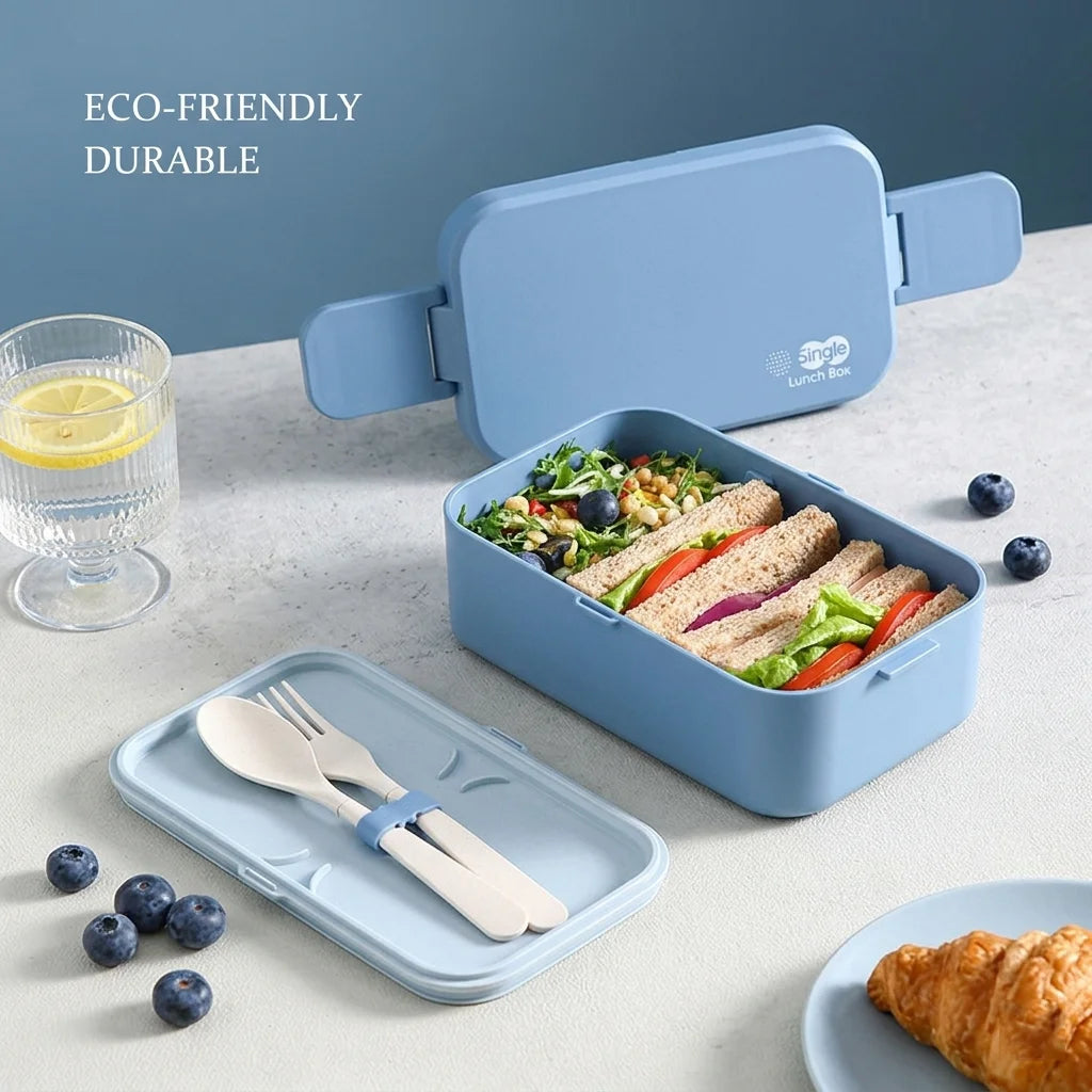Picnic Lunch Box Bamboo Fiber 3in1 Double Layer Microwavable Bento Box Food Storage Containers school Child Lunch Boxes for Kids