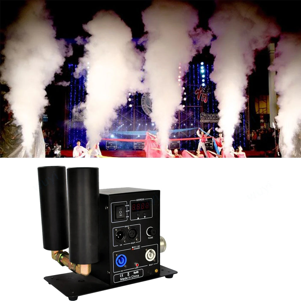 Double Pipe Air Column CO2 Jet Machine Spray Cryo Carbon Dioxide Gas Smoke Fogger With DMX512 DIP Switch or Remote Control