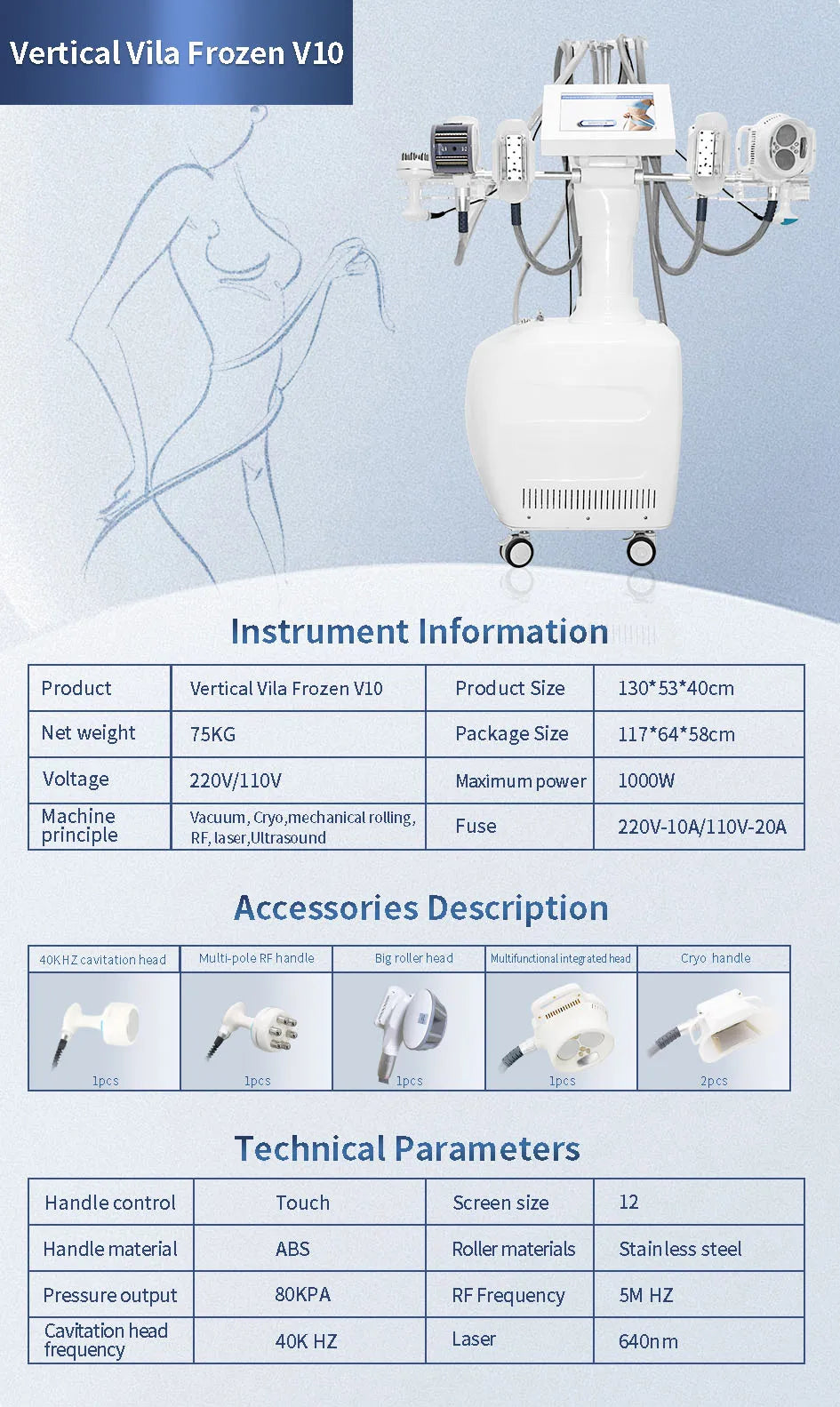 V10 Multifunctional Cavitation Body Slimming Machine Vacuum Roller Fat Reduction Weight Loss Body Sculpting Beauty Equipment For