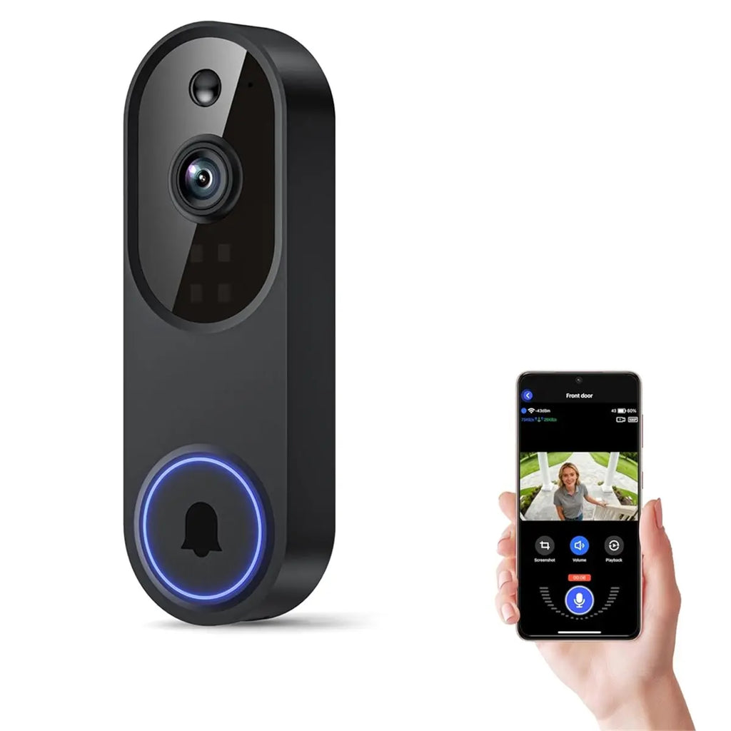 DTC5 Wireless Wi-Fi Video Doorbell Camera with Two Way Audio, AI Motion Detection, Night Vision and Cloud Storage (No Chime)