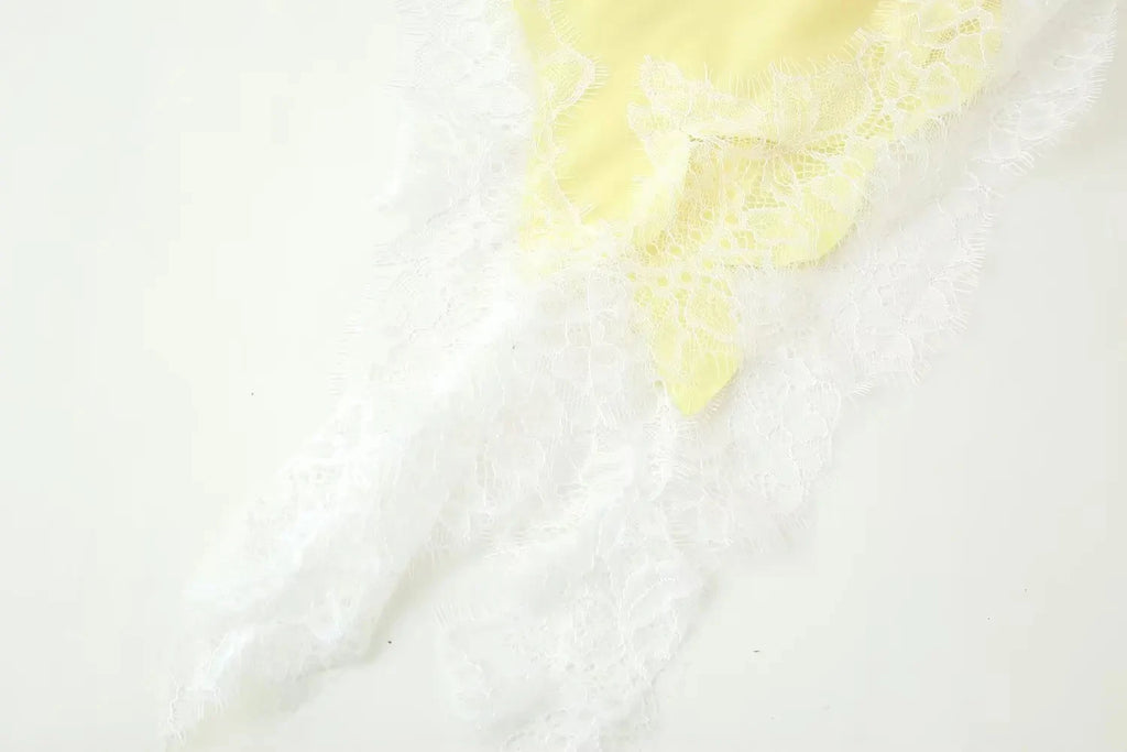 HH Female Summer Fashion Lace Splicing Dresses Solid Sleeveless Asymmetry Backless Slim Women's Sexy Party Sling Mini Dress