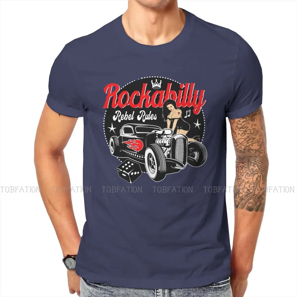 Rockabilly Music Hot Rod Sock Hop Dance Vintage Rock and Roll Essential T Shirt Vintage Cotton Men Tees Harajuku Crewneck TShirt