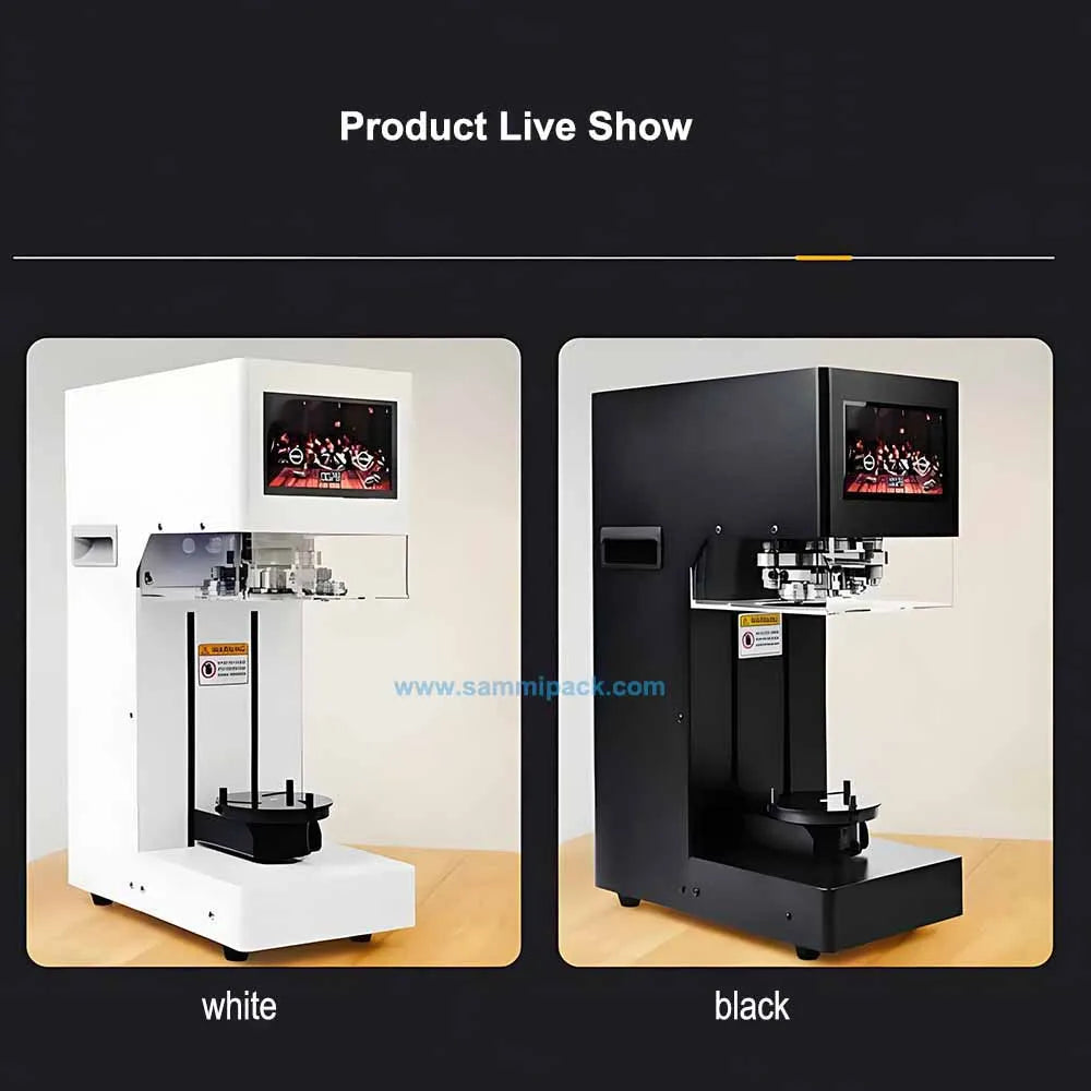 New Arrival Full Automatic Lifting PET Can Sealing Machine Bubble Tea Coffee Juice Cup Aluminum Can Seamer With Touch Panel