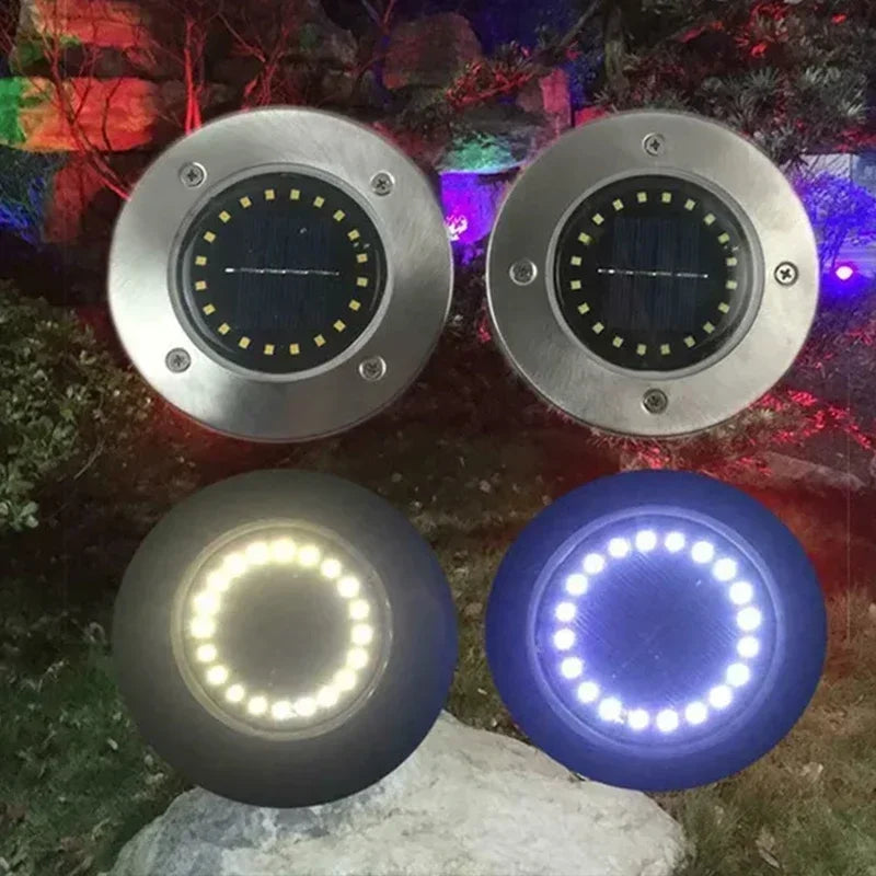 1/4/8Pcs Solar Lights Outdoor 8/20LEDs Disk Underground Lamp Spotlight Buried Solar Light for Home Garden Lawn Yard Decoration