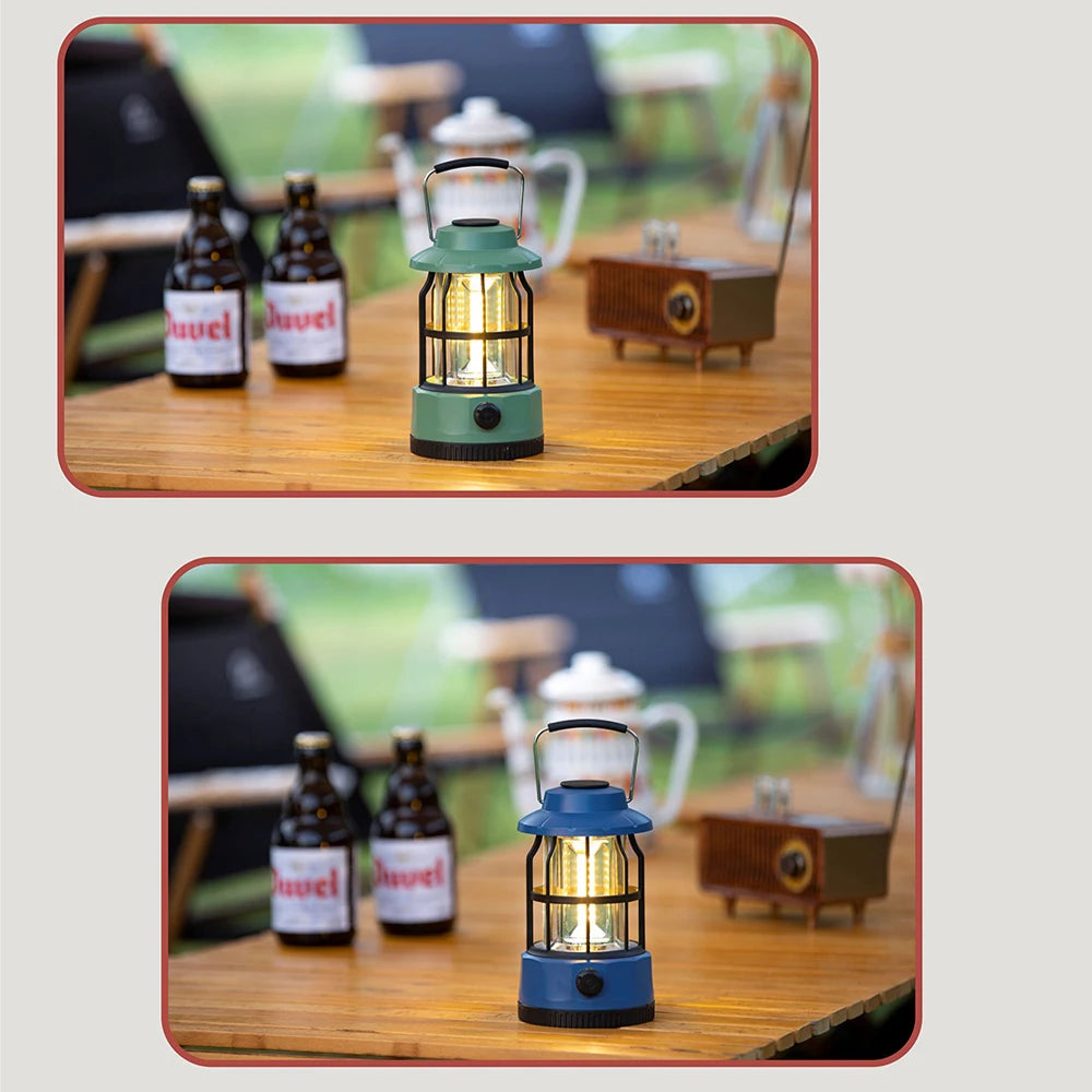 LED Camping Lantern, Vintage Metal Camp Light, Camping Lights, Portable, Outdoor Tent Bulb, Outages