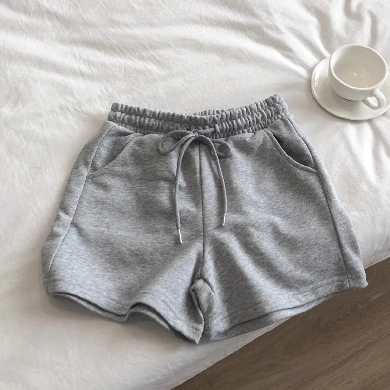 Womens High Waist Sporty Shorts Elastic Waist Loose Fit Versatile Three Quarter Length Hot Pants Summer Outdoor Breathable Short