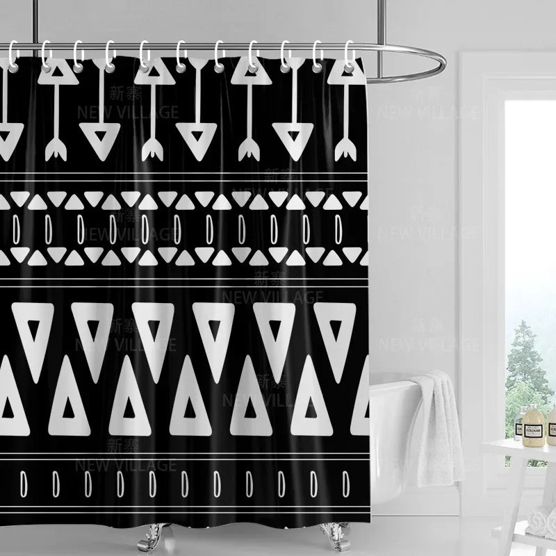 Home decoration shower curtains bathroom waterproof curtain fabric Living Room Modern Nordic Modern geometric pattern simple