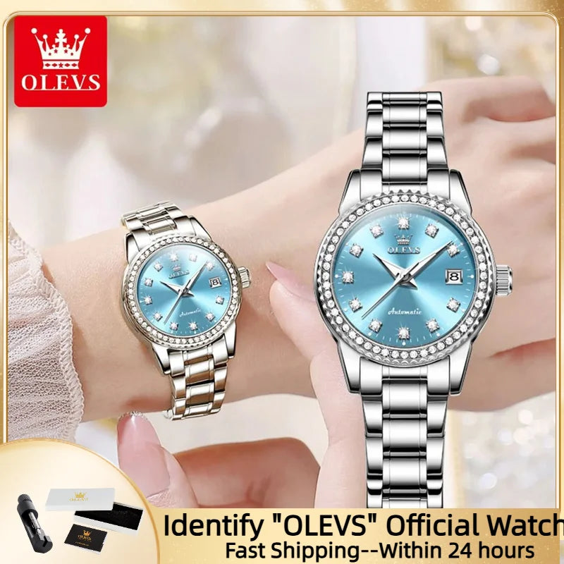 OLEVS Automatic Mechanical Watch for Ladies Auto Date Top Brand Business Luxury Women Watch NEW 7003