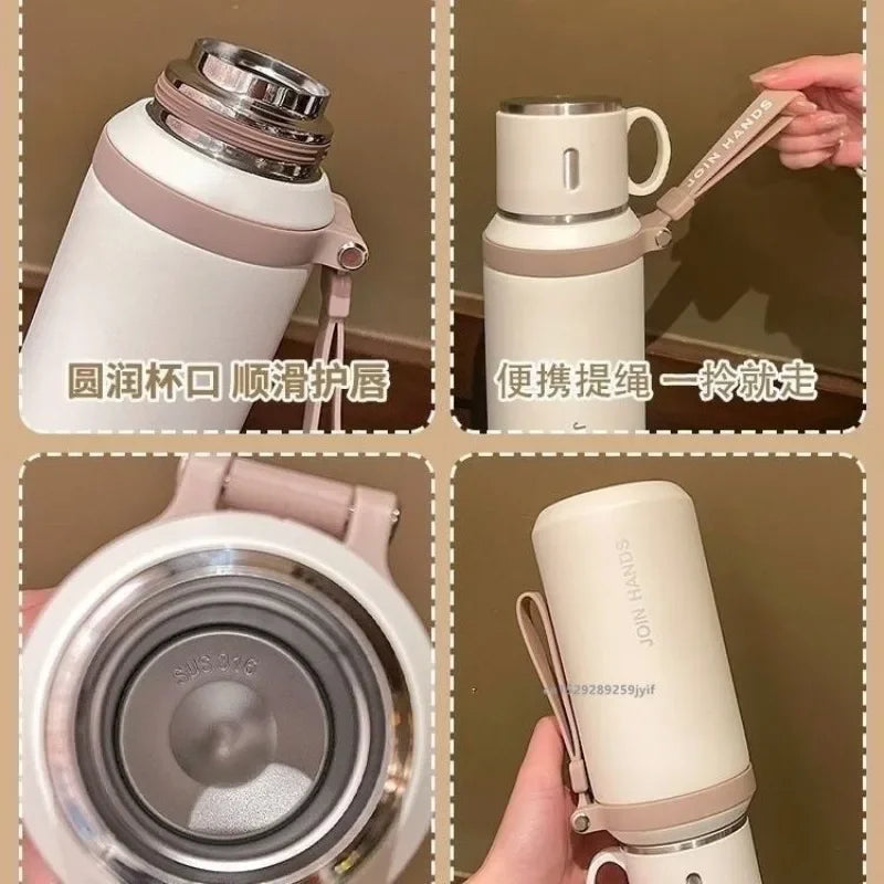 800ml Stainless Steel Coffee Cup Travel Thermal Mug Leak-Proof Thermos Bottle Tea Coffee Mug Office Business Style Thermos