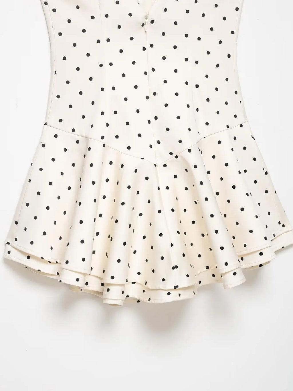 HH Women Elegant Spaghetti Strap V-Neck Dress Fashion Polka Dot Print Slim Fit White Ruffle Dress 2026 Summer Sexy Beach Wear