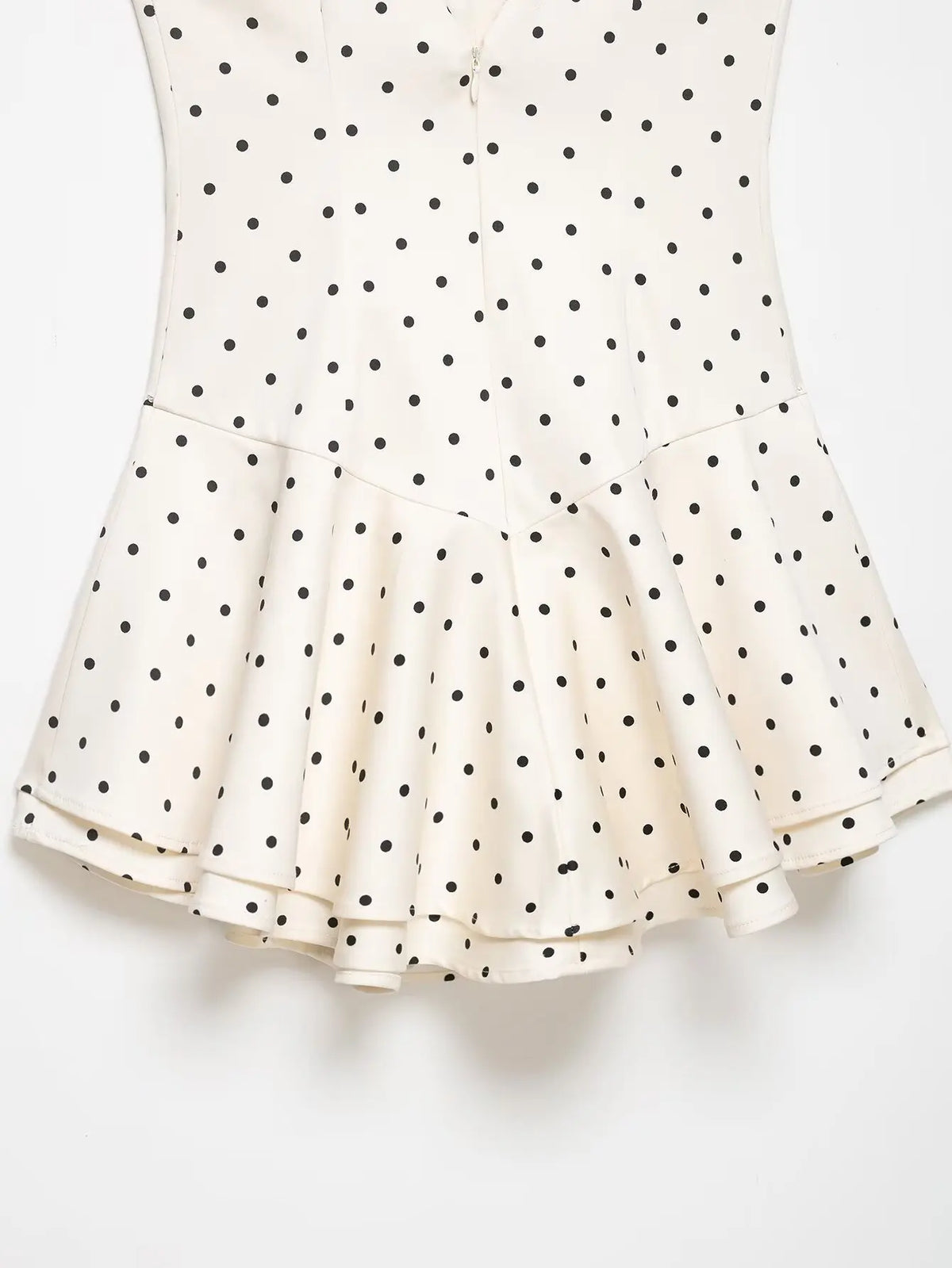HH Women Elegant Spaghetti Strap V-Neck Dress Fashion Polka Dot Print Slim Fit White Ruffle Dress 2026 Summer Sexy Beach Wear
