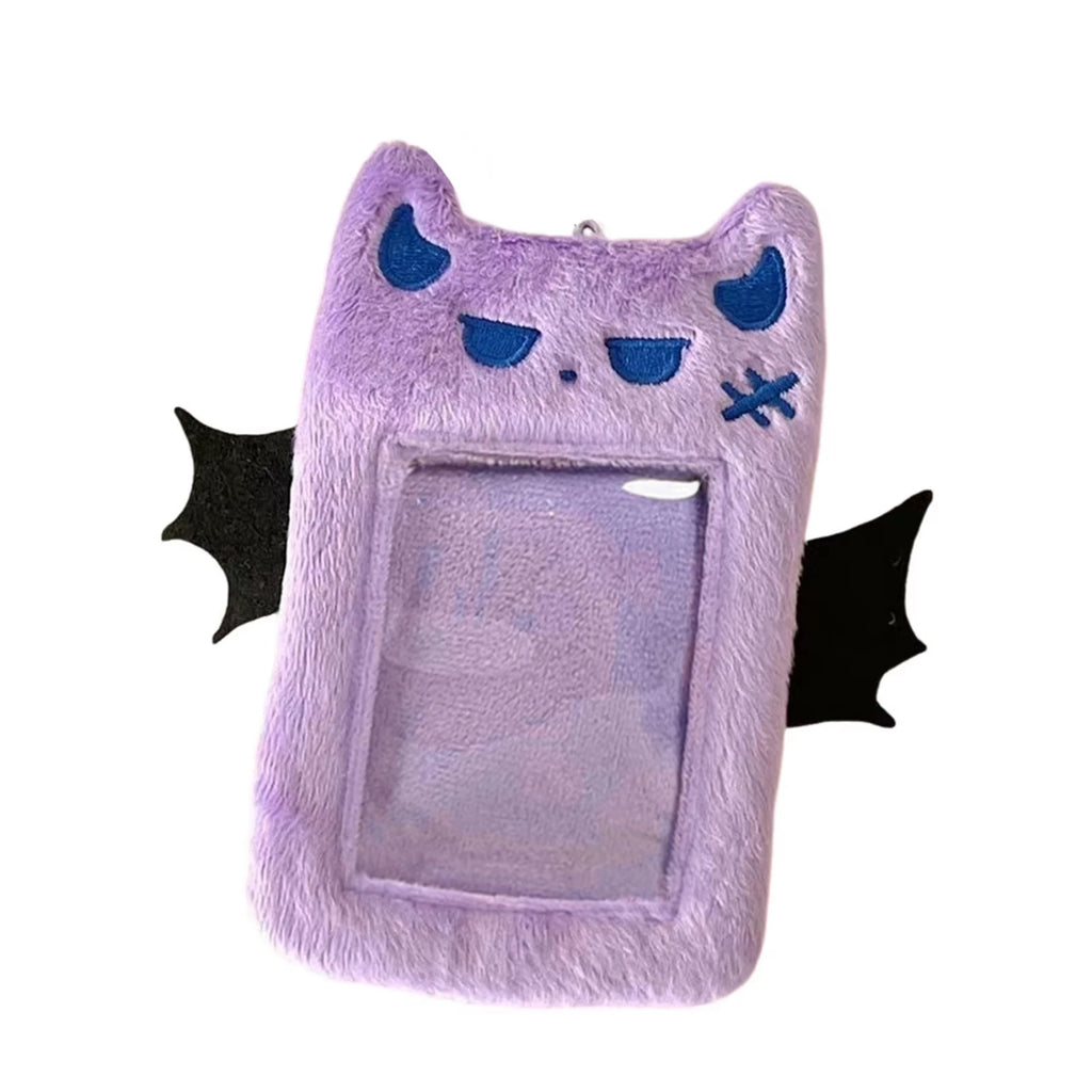 Cartoon Devil Plush Photocard Case Photo ID Credit Band Card Holder Card Case Students Idols Photos Protective Cover