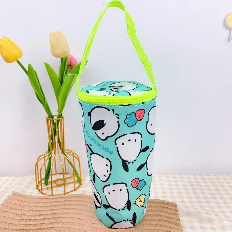 Sanrio Handheld Water Cup Bag Hello Kitty Cold Insulation Heat Preservation Portable Cartoon Water Bottle Pocket Kawaii Outdoors