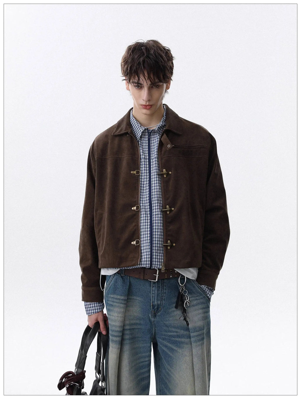 LUZHEN 2025 Autumn New Original Metal Buckle Placket Casual Jacket Men's Fashion High Quality Solid Color Elegant Clothes JY4230