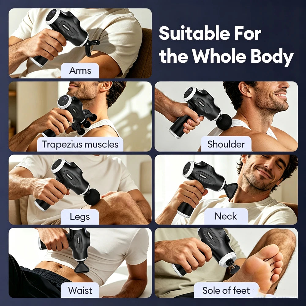 Professional Fascia Gun Mini Deep Tissue Massage Gun Wireless 38 Speed Level Electric Percussion Massager Body Muscle Relaxation