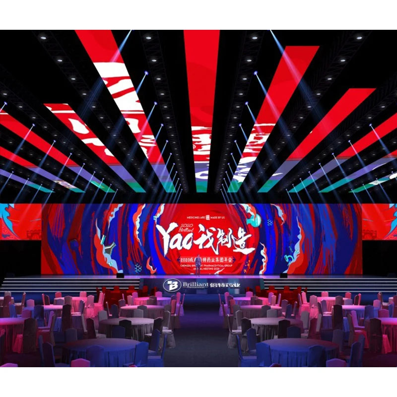Lecede P2.6 P3.91 P4.8 Movable Indoor Outdoor Stage Background LED Screen Display Curved Rental LED Screen Digital Poster ODMHig