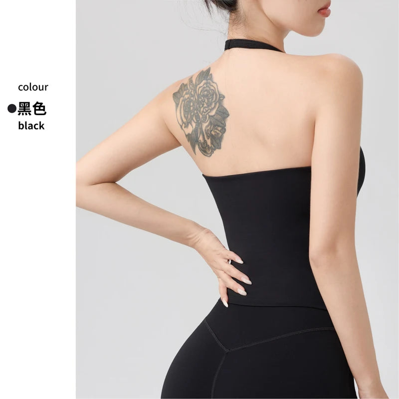 Halter Yoga Vest, Shockproof Running Sports, High-Strength Sports Underwear, Fitness, Pilates Suspender, Beautiful Back