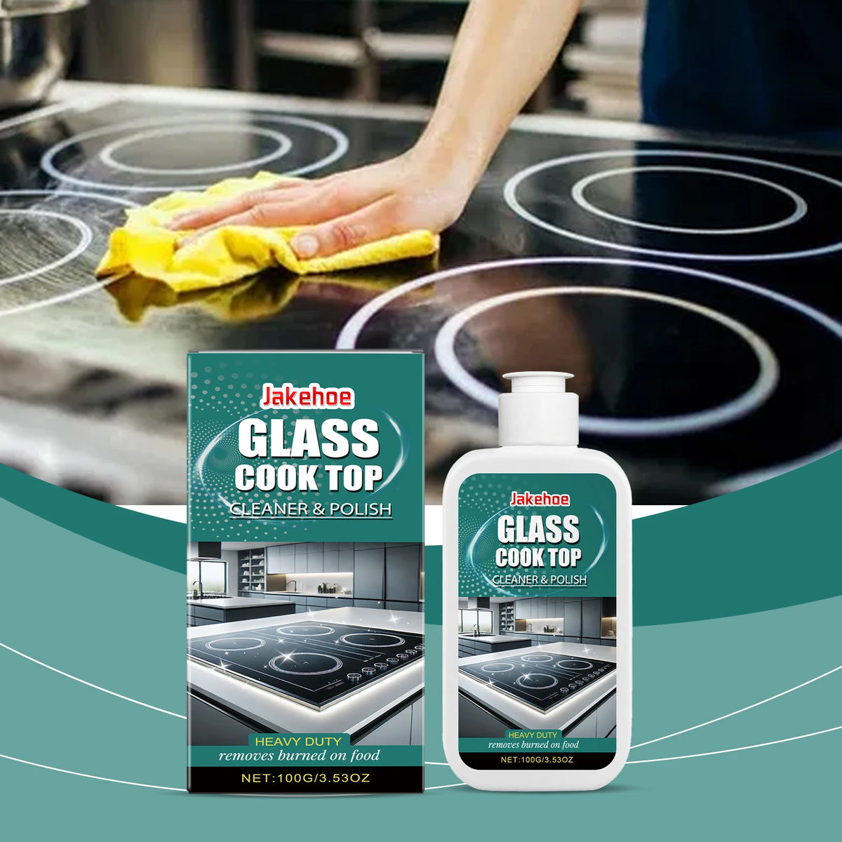 Glass Cooktop Cleaner Polish Ceramic Induction Stovetop Cleaning Burnt Food Remove Household Kitchen Glass Surface Stove Cleaner