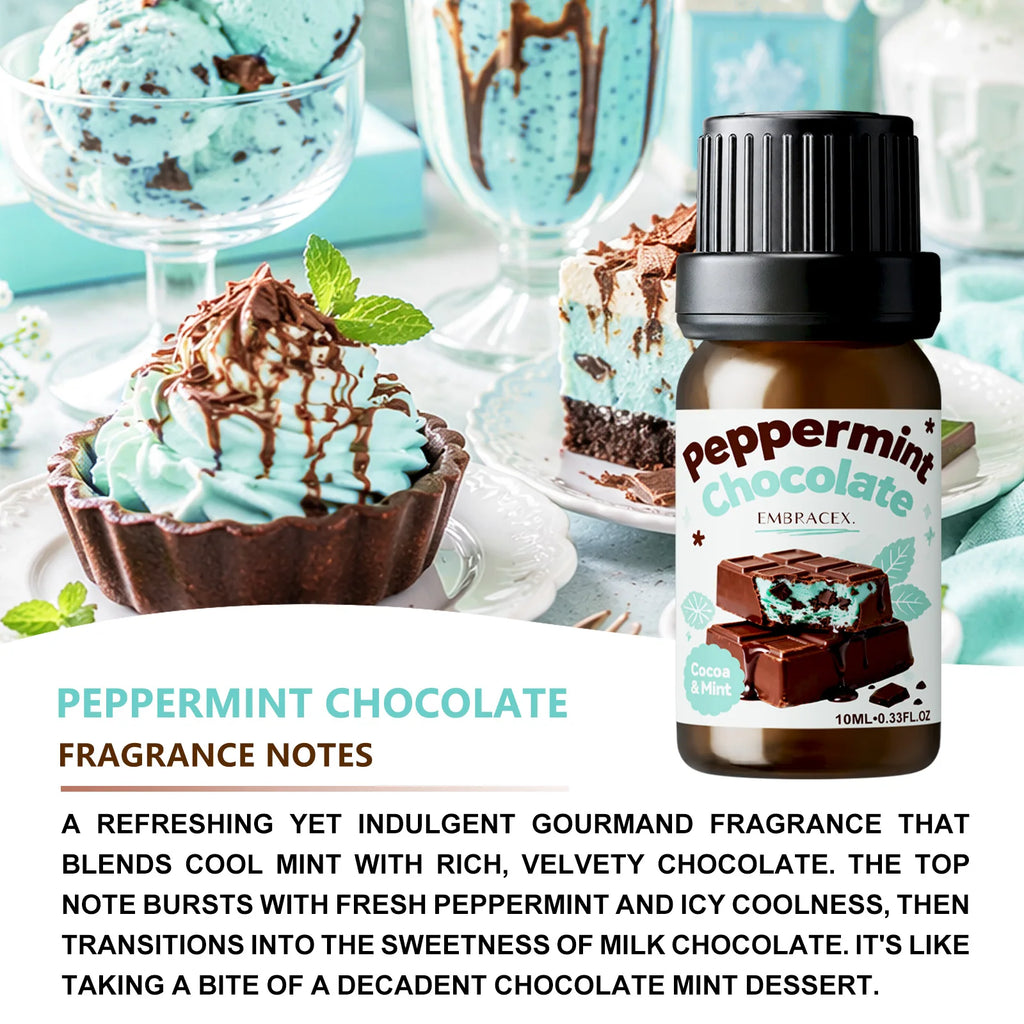 10ml Peppermint Chocolate Fragrance Oil Car Air Freshener Oil Diy Projects Candle Making Long Lasting Scent For Gifts
